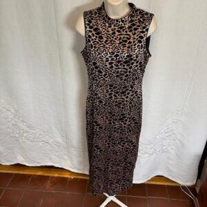 INC International Concepts Leopard Print Midi Dress with some sparkle size 4